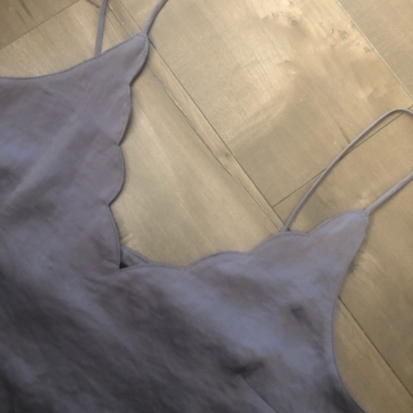 TopShop GREY Scalloped Tank Top - Picture 3 of 4